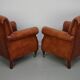 Vintage Dutch Cognac-Coloured Leather Club Chairs, Set of 2
