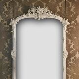 Large Louis XV style mirror with white rocaille