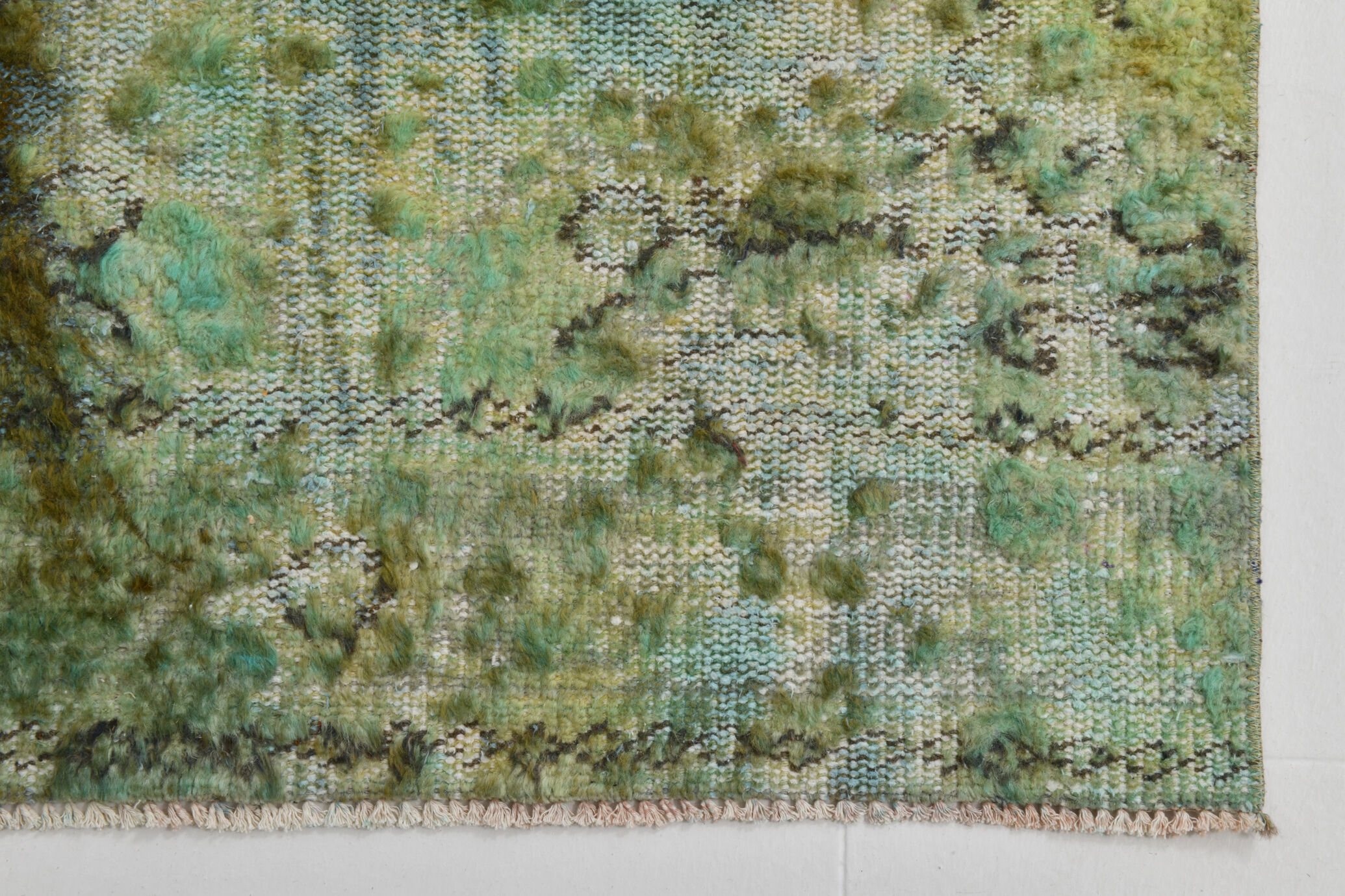 3x10 green tones turkish runner rug, 91x299cm