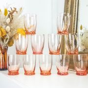 Lot of 11 vintage verrine pink glass liqueur glasses