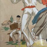 Lithography of the Basque country by E Maudy