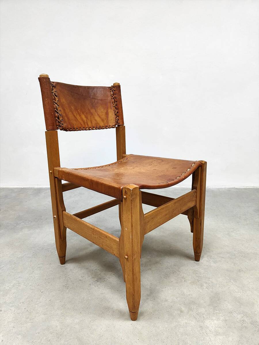 Vintage leather dining chairs Werner Biermann Arte Sano