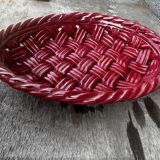 Corbeille, Vide Poche en céramique Tressée Vallauris années 50 L28cm/P20cm