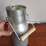Vintage complete aluminum milk jug milk can