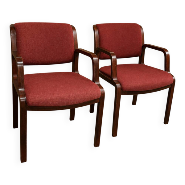 Paire fauteuils tweed teck Comforto
