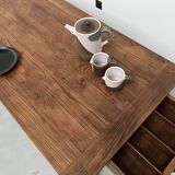 Table de ferme en pin 223 cm, années 70