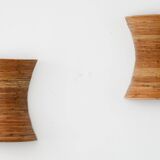Pair of Organic Rattan Wall Sconces