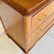 Vintage walnut chest of drawers, splayed legs, circa 1950s.