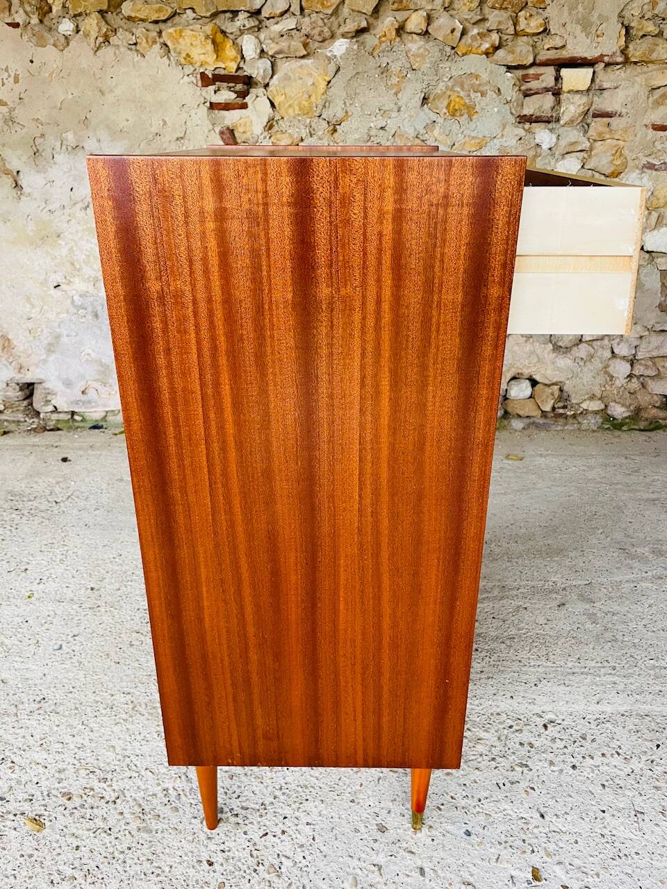 High chest of drawers with 5 drawers, Scandinavian style, circa 60's