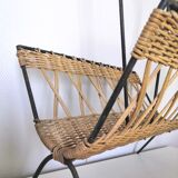 Vintage wicker and steel magazine door design 60s