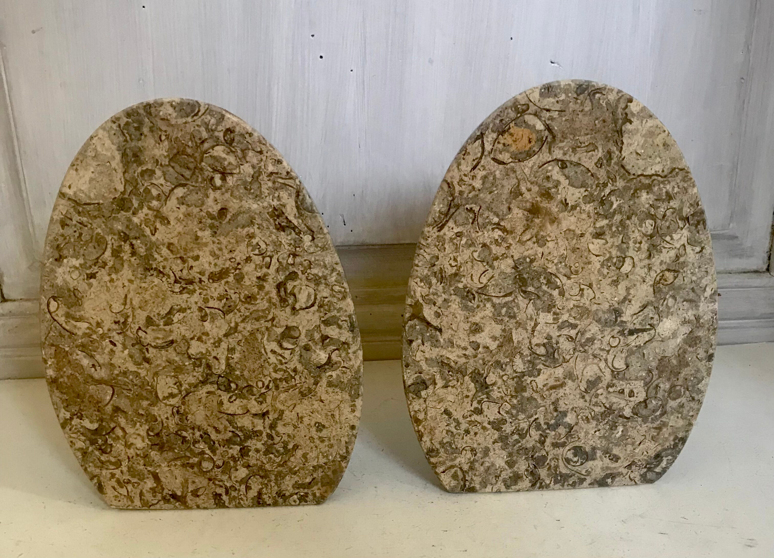 Pair of stone book clamts