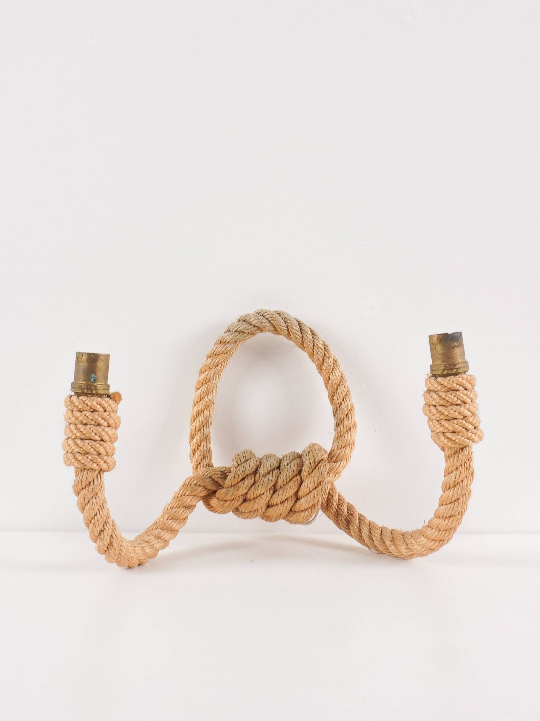 AUDOUX & MINET (attributed to) - Pair of wall lights France, circa 1950 - Rope