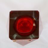 Murano glass vase, red and yellow submerged molate