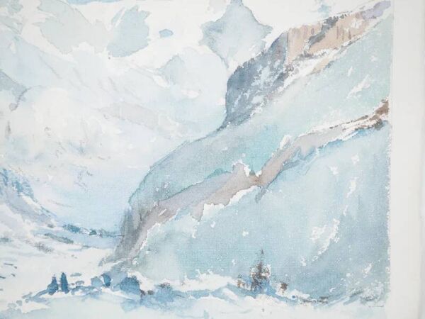 Aquarelle originale ''Harmonie des hauteurs'' signée René Leverd, Suisse