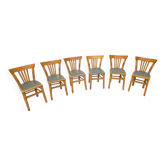 6 bistro chairs in solid oak, 1920s