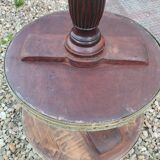Table de chevet, table d'appoint ancienne style Louis XVI en bois et plateau en marbre