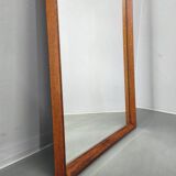 Danish Mid Century Teak Wall Mirror, Minimalist Frame, 1960s