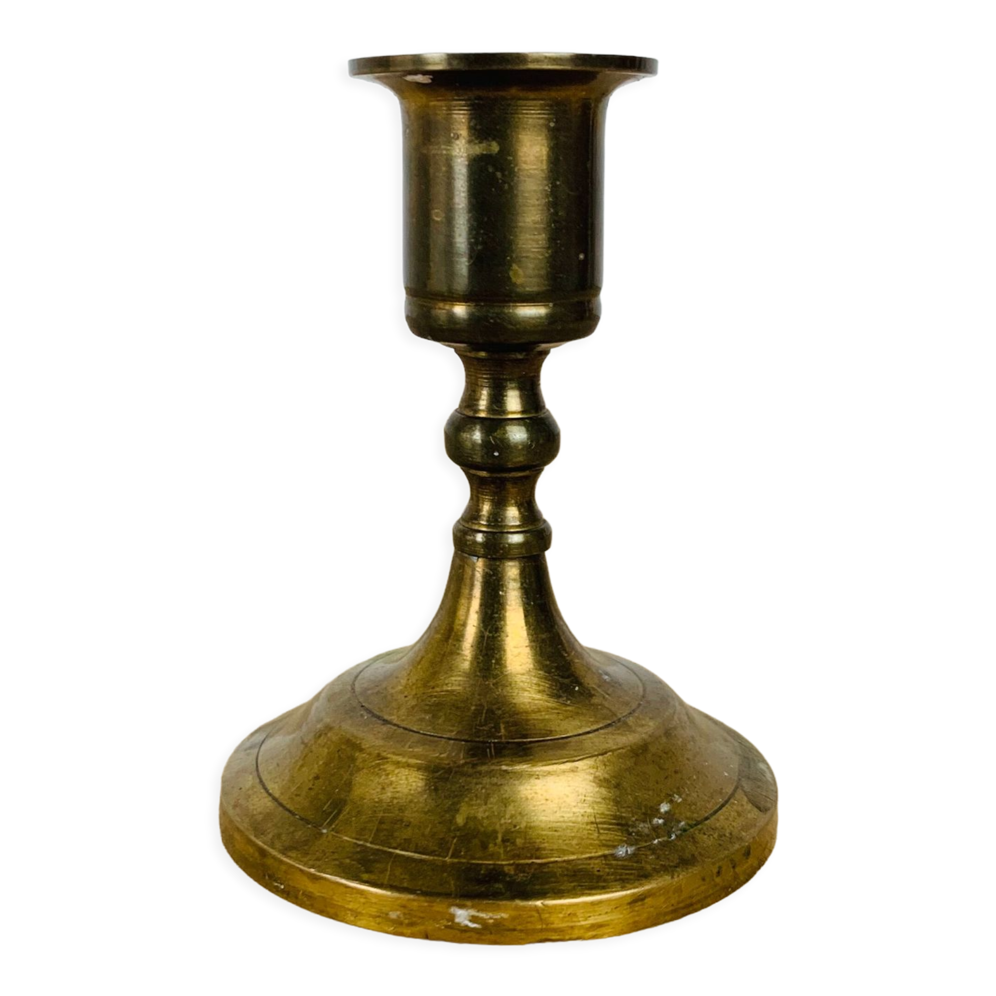 Vintage golden brass candle holder