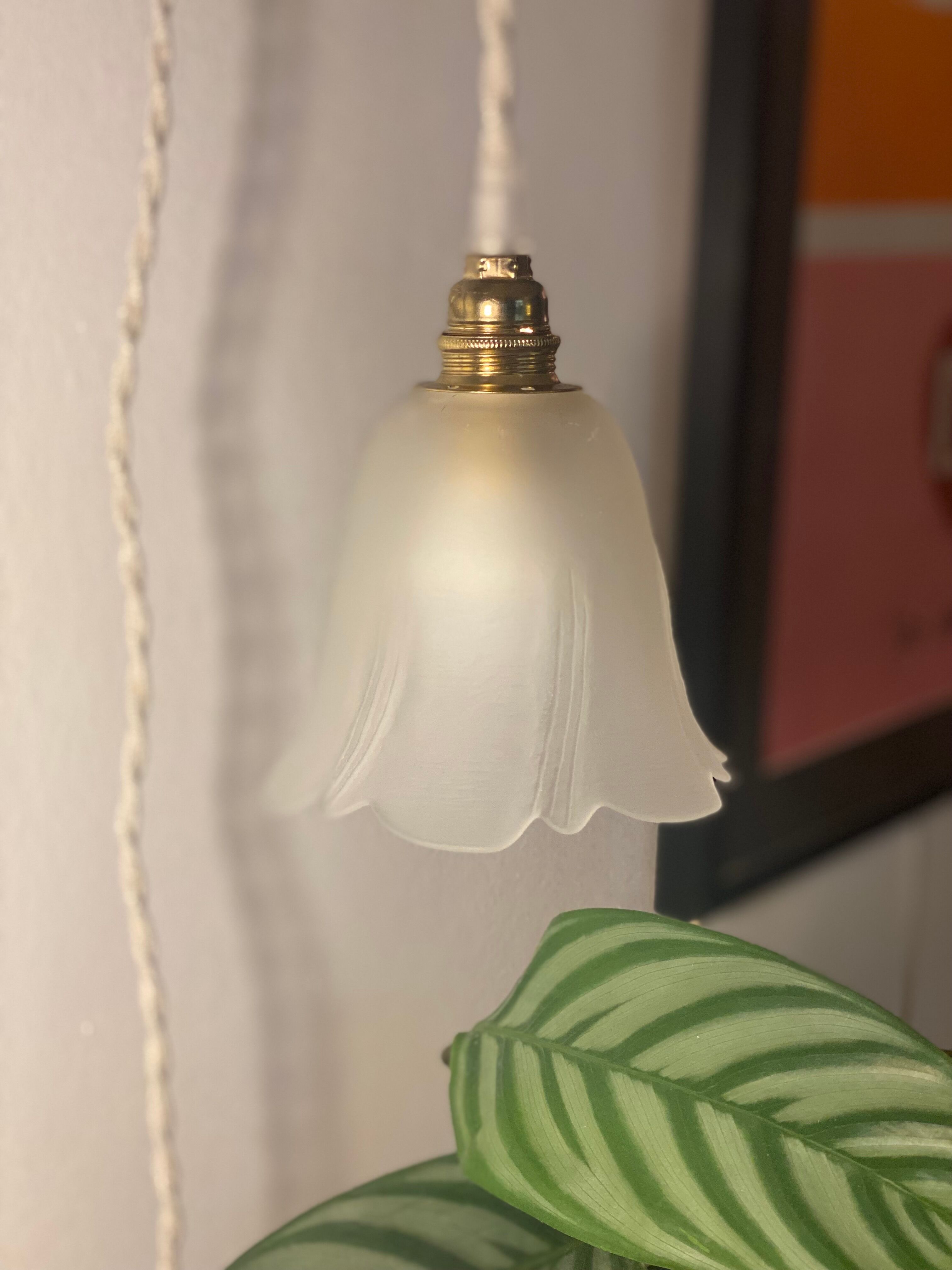 Lamp globe tulip in molded molded glass vintage