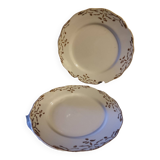 Duo de grands plats anciens Sarreguemines terre de fer