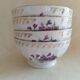 Set of 4 bowls purple porcelain decoration