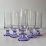 Set of 6 champagne flutes 1970