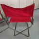 Lot 4 Renolux camping armchairs folding iron and red fabric