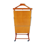 Valet de chambre en bois, signé Fratelli Reguitti, années 60, sur roulettes