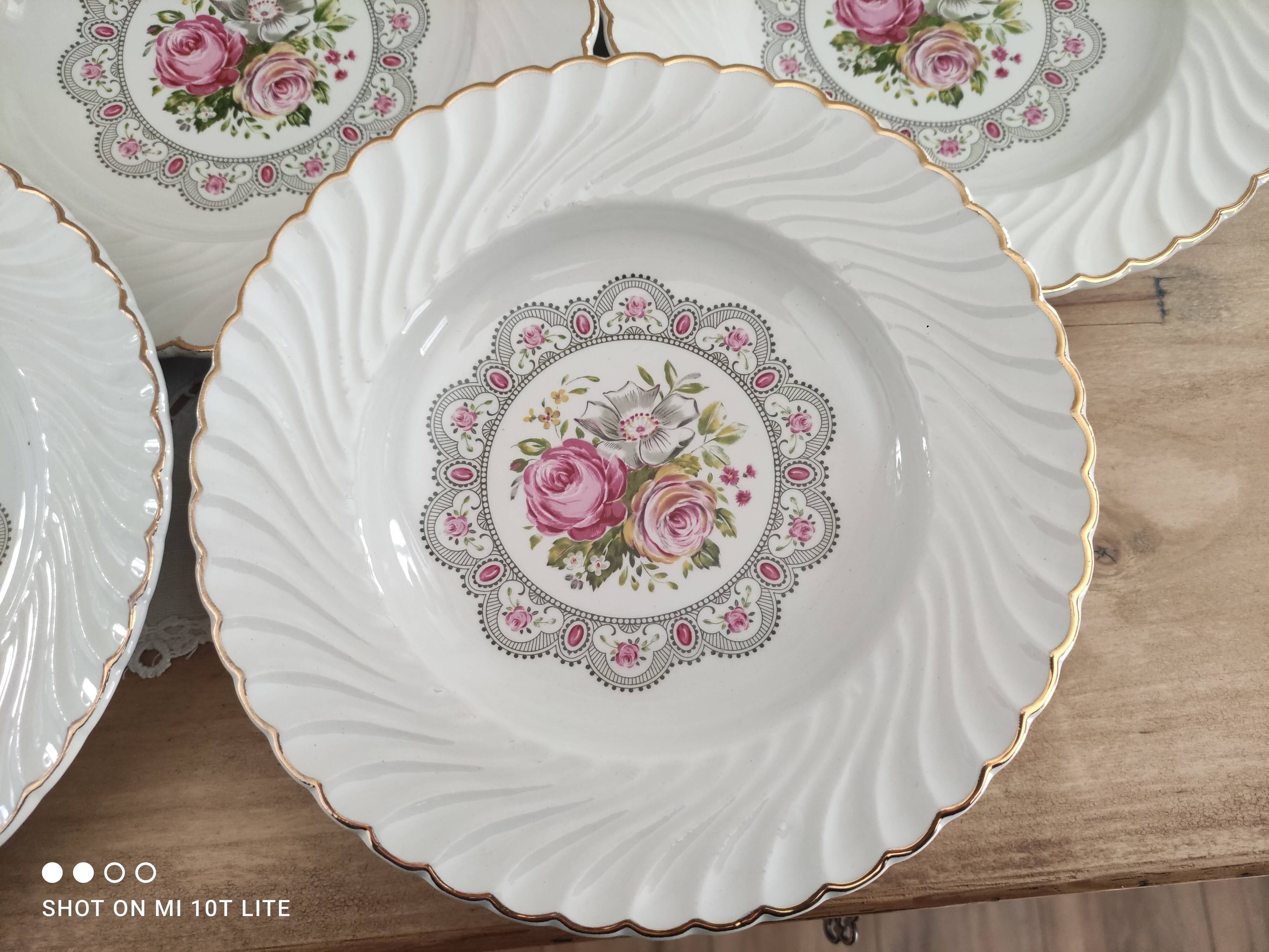 Set of 12 hollow plates K&G Lunéville model Tradition