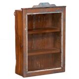 Old art deco wall display case in burmese teak