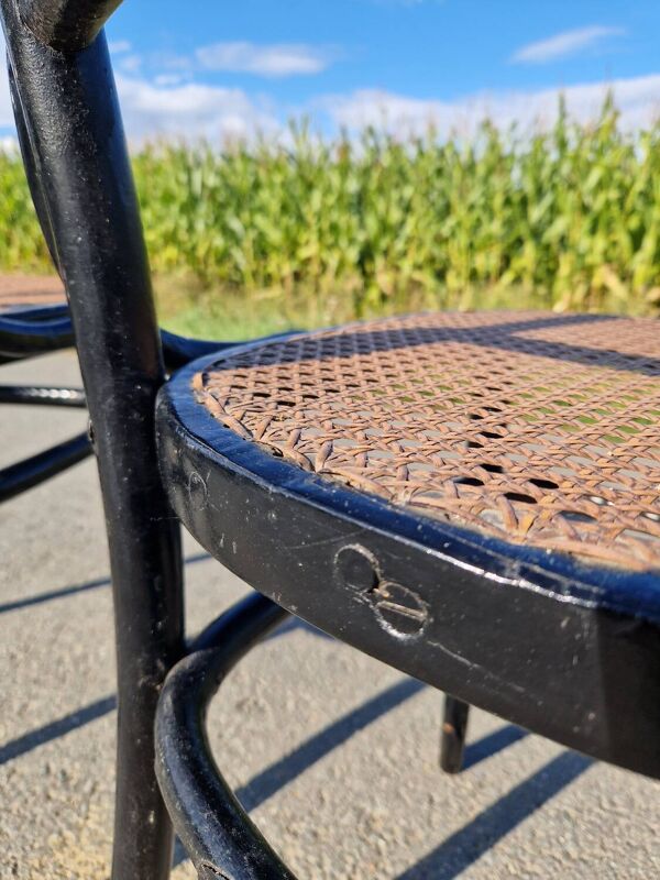 Lot de 2 chaises bistrots en cannage