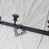 Wrought Iron Riveted Coat Rack with 3 Hooks Antique