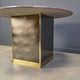 Vintage round granite and brass center table by Belgochrom , 1970s