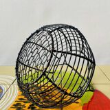 Vintage black metal egg basket