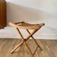 folding wooden stool bamboo style early 20th century