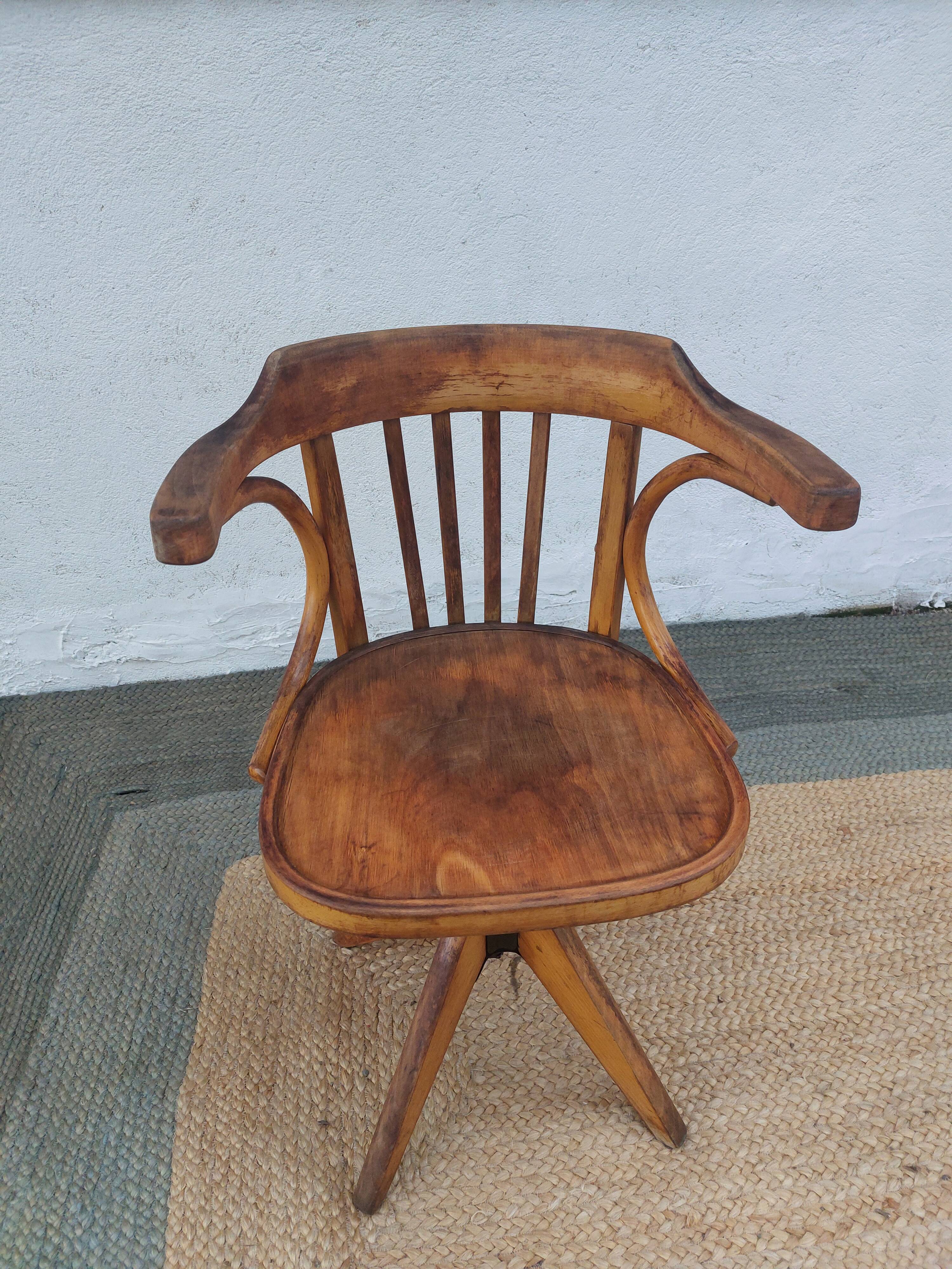 wooden swivel chair, height adjustable