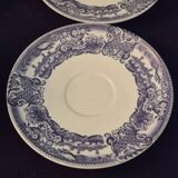 Set of six cups and saucers in opaline, vintage, RIVANEL