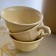 Vintage 6-cup coffee/tea set - Yellow earthenware