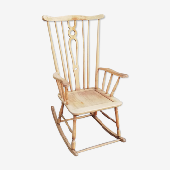 Rocking chair vintage bois clair