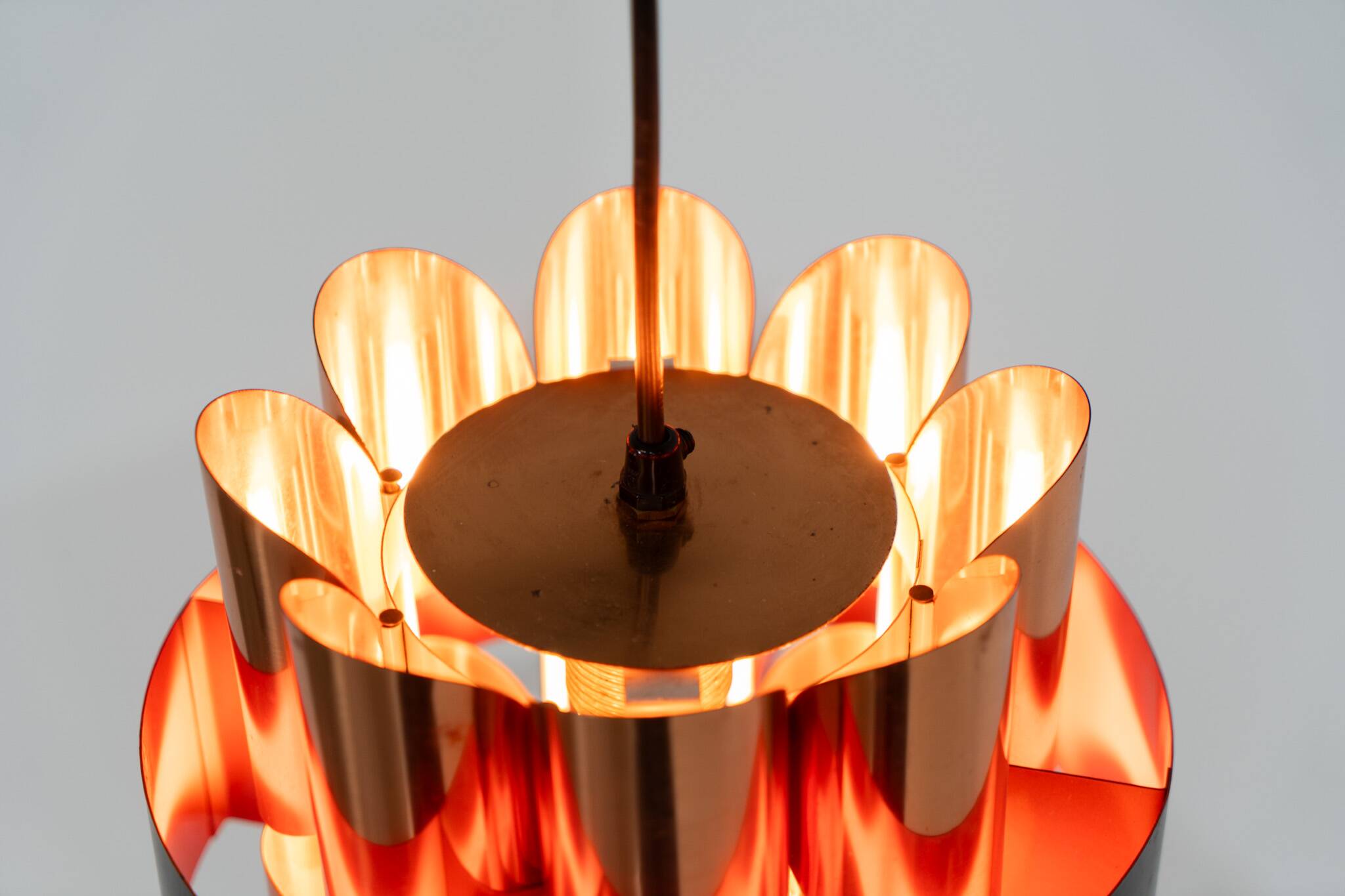 Copper pendant light by Werner Schou