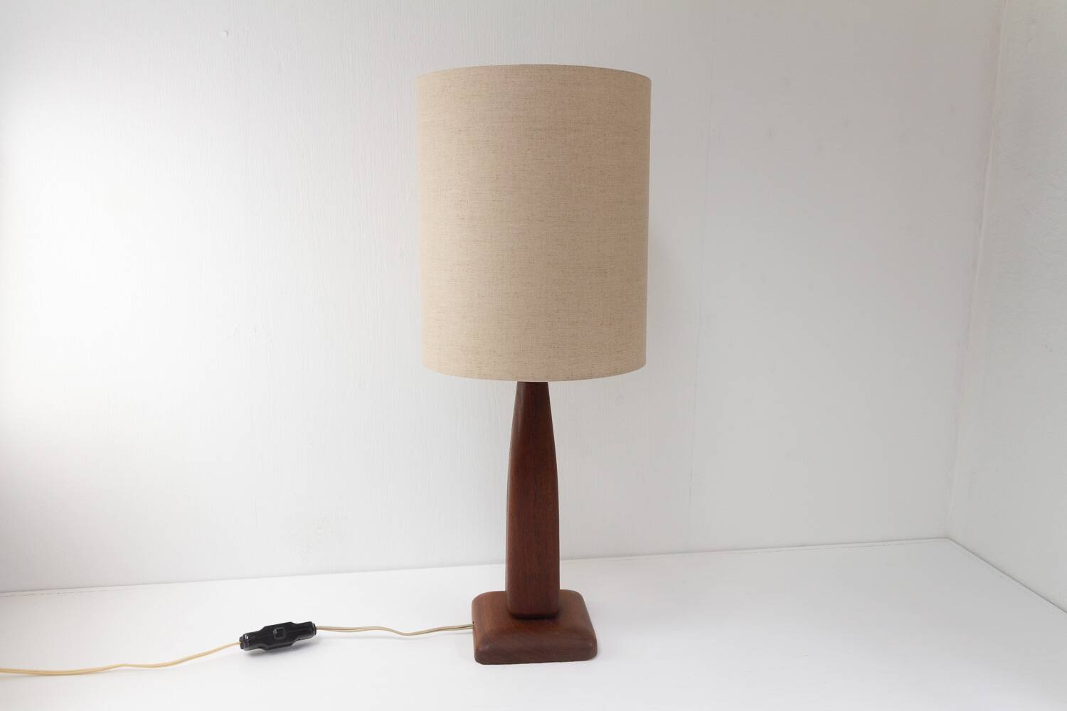 Vintage Danish Teak Table Lamp, 1960s