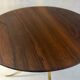 Tripod round coffee table in gilded brass and rosewood – 60s/70s