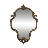 Vintage gold mirror in Louis XV style – Baroque metal frame – Wall decoration