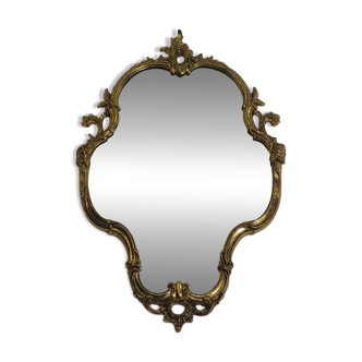 Vintage gold mirror in Louis XV style – Baroque metal frame – Wall decoration