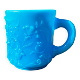 Vintage jolie tasse à café en opaline bleu turquoise