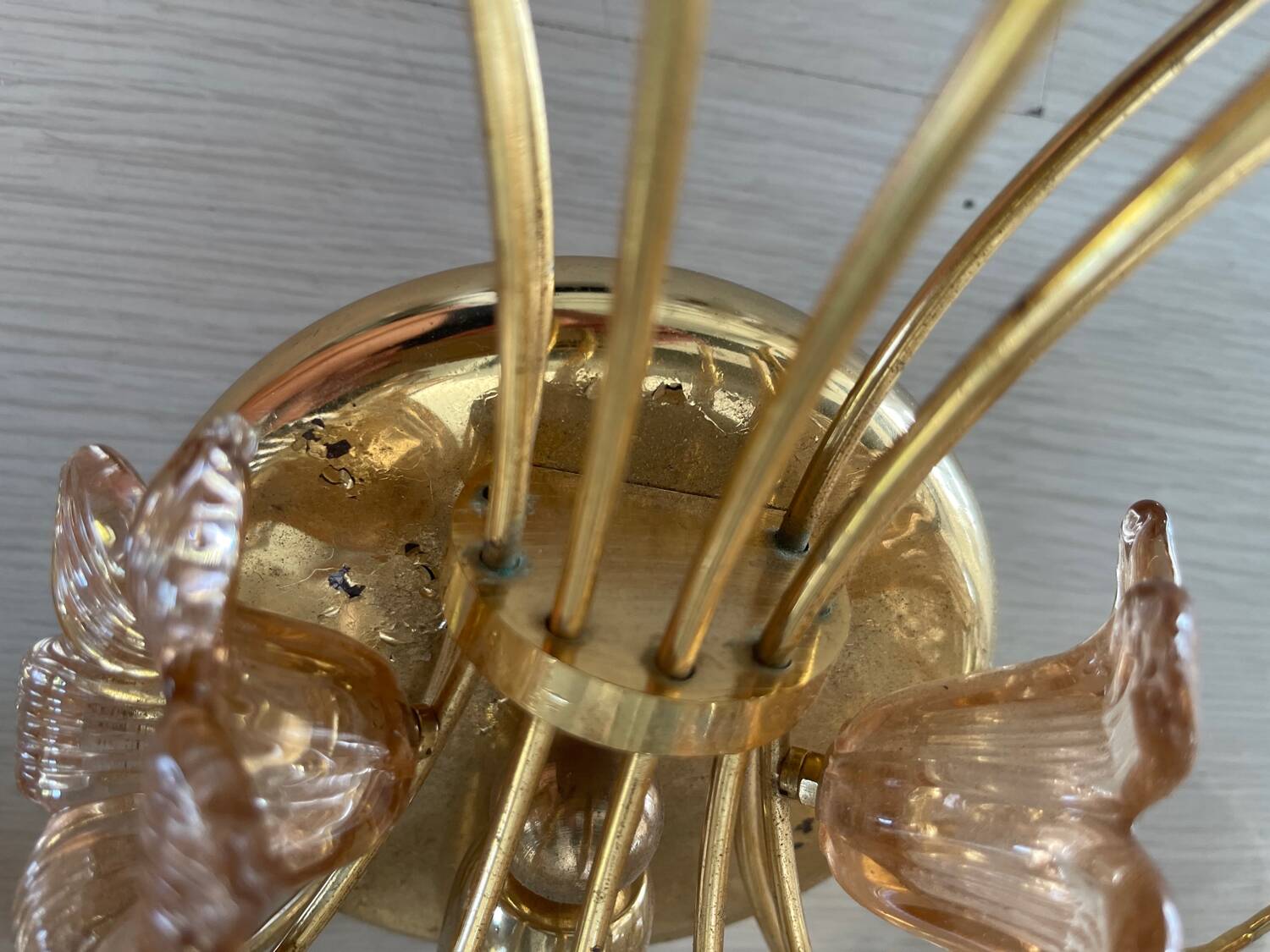 Large Single Pink Murano Flower Sconce 1980’s