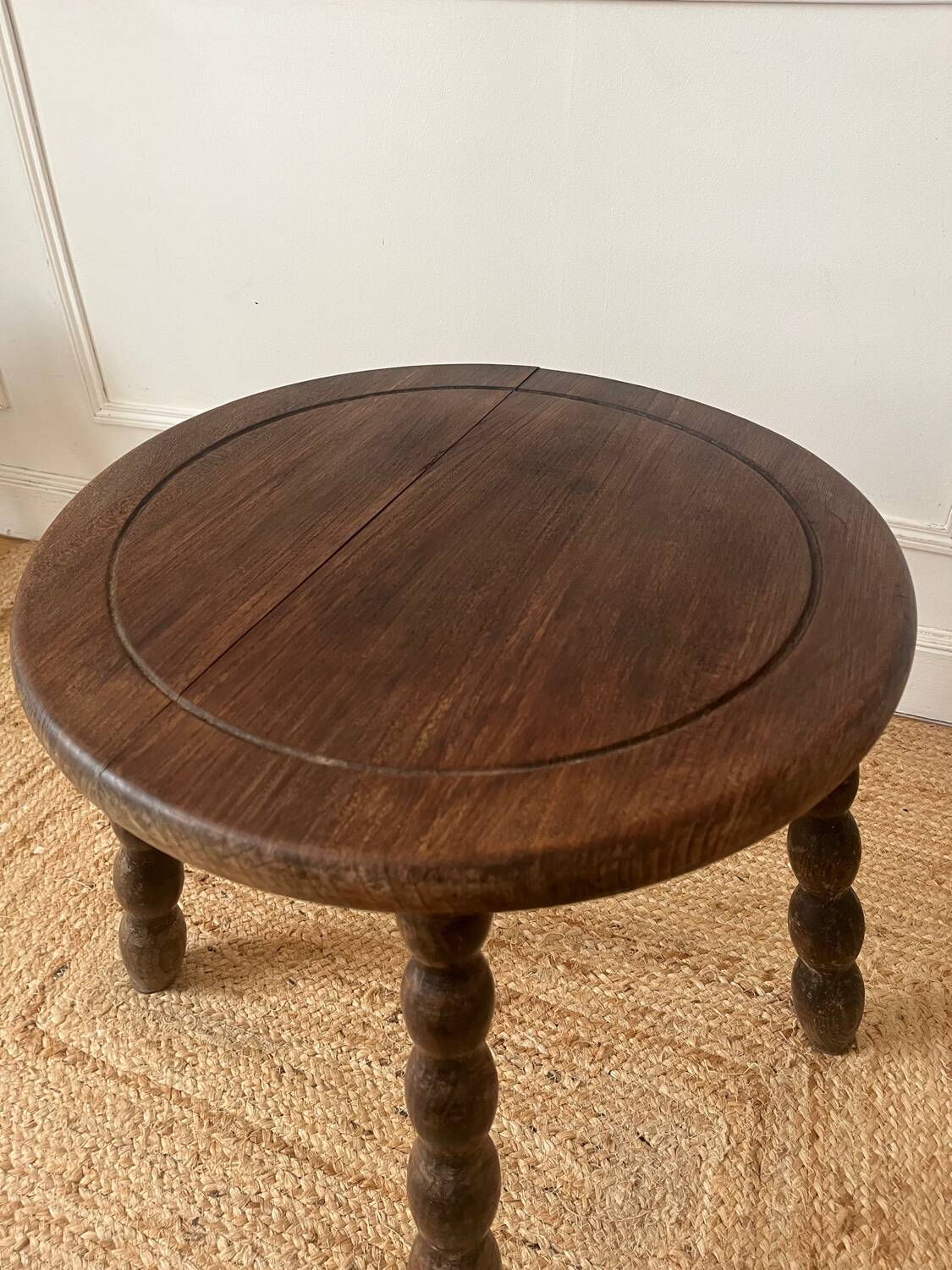 Beaded wooden side table