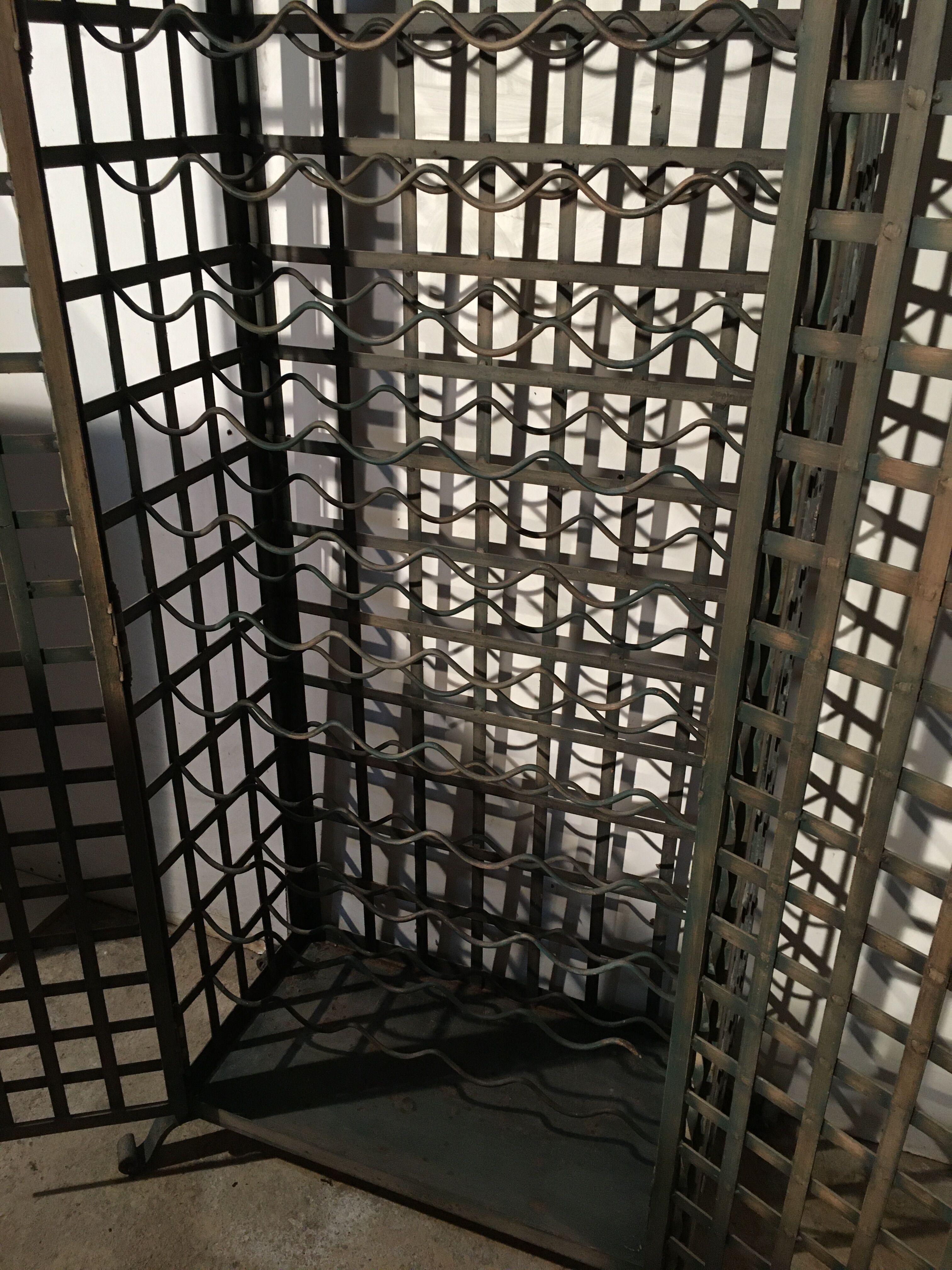 Wrought iron wine cabinet
