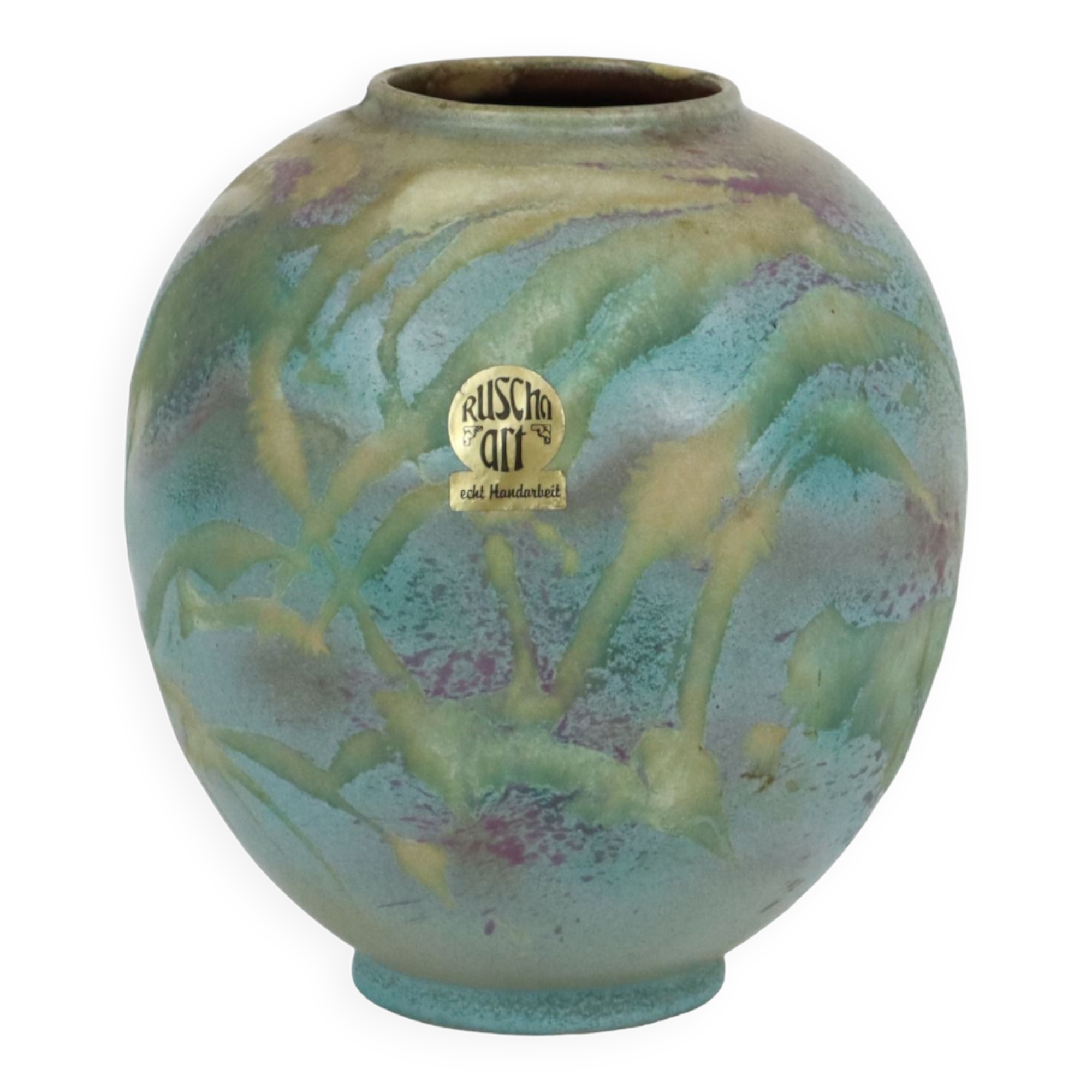 Abstract Ruscha Art 863 Convex Blue Vase West Germany Ceramics