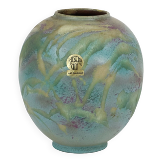 Abstrait Ruscha Art 863 Vase bleu convexe Céramique d’Allemagne de l’Ouest